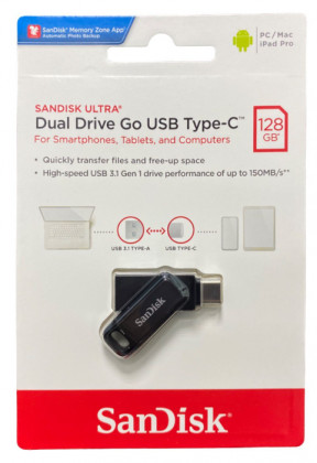 3.1 USB флеш накопитель SanDisk 128GB Ultra Dual Drive Type-c (SDDDC3-128G-G46) черный