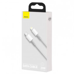 Usb Кабель-зарядка TYPE-C на Lighting Baseus High Density Braided 20W 2м (CATLGD-A02) белый