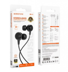 Стереонаушники Borofone BM94 Type-C с микрофоном 1.2м черные