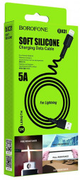 Usb Кабель-зарядка Lightning Borofone BX31 2.4A 1м силиконовый чёрный