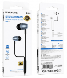 Стереонаушники Borofone BM95 Type-C с микрофоном 1.2м черные