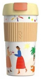 Термокружка Kiss Kiss Fish Rainbow 490ml бело-оранжевый с узорами