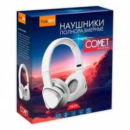 Стереонаушники полноразмерные Faison Comet FS-HP-931 с микрофоном 1.2м белые