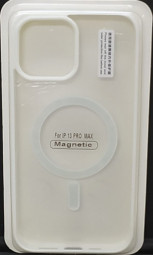 Накладка для i-Phone 13 Pro Max 6.7" Magsafe силикон прозрачный бока белые
