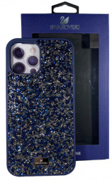 Накладка для i-Phone 12/12 Pro 6.1" Swarovski синии