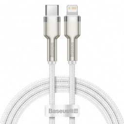 Кабель-зарядка Type-C на Lightning Baseus Cafule Metal 20W 1м CATLJK-A02 белый
