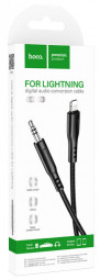 Кабель-переходник Lightning на AUX 3,5mm Hoco UPA18 1м черный
