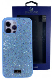 Накладка для i-Phone 12 Pro Max 6.7" Swarovski голубой