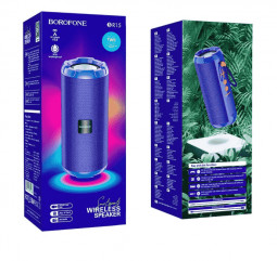 Bluetooth колонка Borofone BR15 BT5.0/1200mAh/4ч/10Вт/TF/AUX/USB синяя