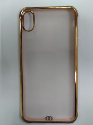 Накладка для i-Phone XS Max матовая бока золотые