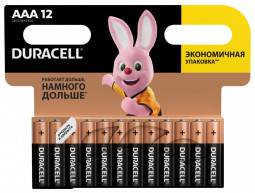 Батарейка алкалиновая Duracell Basic AAA/LR03/BL12