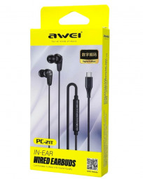 Стереонаушники Awei PC-21T с микрофоном Type-C 1.2м черные