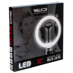 Светодиодная кольцевая лампа для селфи Walker WLR-2610 26см черная