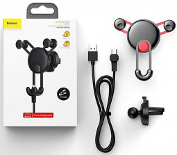 Держатель в автомобиль в воздуховод Baseus YY Car Mount (SUTYY-0S) черно-серебристый