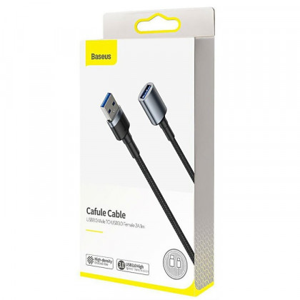 Кабель-удлинитель USB3.0 Baseus Cafule 1м (CADKLF-B0G) черный