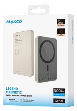 Powerbank с беспроводной зарядкой MagSafe Maxco MP29 10000mAh 20W золотой