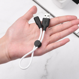 Usb Кабель-зарядка Micro Hoco X21 Plus 25см силиконовый, белый