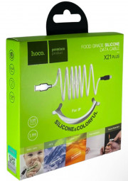 Usb Кабель-зарядка Lightning Hoco X21 Plus Silicone 2.4A 1м мягкий силиконовый белый