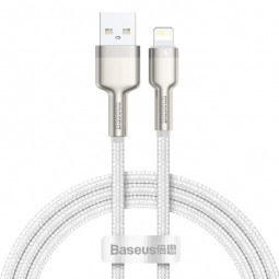 Usb Кабель-зарядка Lightning Baseus Cafule Metal 2.4A 2м (CALJK-B02) белый