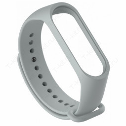 Ремешок для Xiaomi Mi Band 5 силиконовый серый