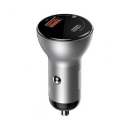 Автомобильное заряд. устр. Baseus Digital Display 1USB+1С 45W (CCBX-C0S) белое