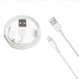 Usb Кабель-зарядка Lightning Foxconn круглый 1м AAA силиконовый белый