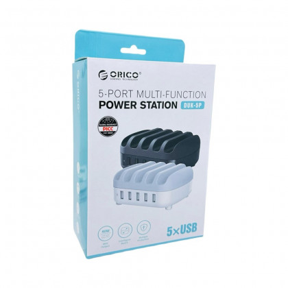 Сетевое зар. устр. Orico DUK-5P 5USB 40W с подставкой под 5 смартфонов черное
