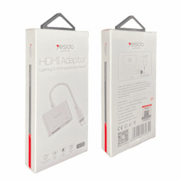 OTG Lightning (папа) на USB-C (мама)/HDMI (мама) Yesido HM06 серебристый