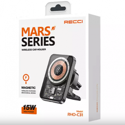 Держатель в автомобиль с беспроводной зарядкой на торпеду Recci RHO-C31 черный