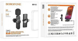 Беспроводной микрофон Borofone BKF12 петличка/Lightning черный