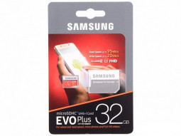 micro SDHC карта памяти Samsung EvoPlus 32GB UHS-I U1 (R/W 95/20 MB/s) FHD с адаптером
