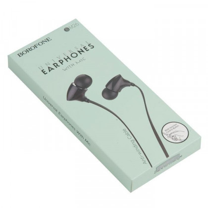 Наушники с микрофоном Borofone BM26 Rhythm 1.2м плоские черные