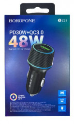 Автомобильное заряд. устр. Borofone BZ21 1USB/1C 30W черное