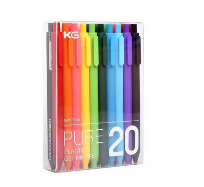 Ручка гелевая Xiaomi KACO Pure Plastic Gel Ink  (комплект 20шт) цветные