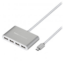 OTG TYPE-C на 4USB HUB2.0 Hoco HB3 серебристый