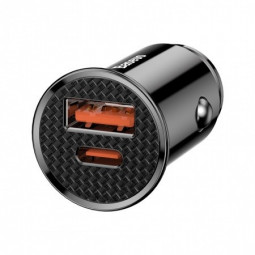 Автомобильное заряд. устр. Baseus 1USB/1C 3A 30W (CCYS-01) черное