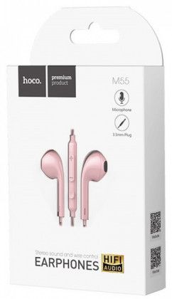 Стереонаушники Hoco M55 с микрофоном розовые