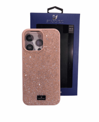 Накладка для i-Phone 14 Pro Max 6.7" Swarovski розовый