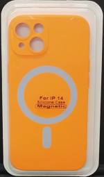 Накладка для i-Phone 14 6.1" Magsafe силикон оранжевая