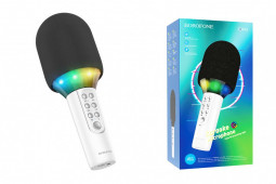 Микрофон для караоке Borofone BFK2 1200mAh 6h BT5.0 белый