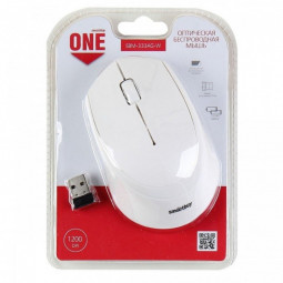 Мышь беспроводная Smartbuy ONE 333AG USB/DPI 1200/3 кнопки/2AAA белая (SBM-333AG-W)