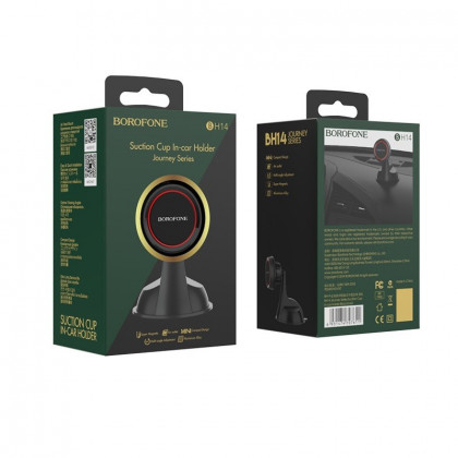 Держатель в автомобиль Borofone BH14 Journey Series Suction Cup in-car holder Black+Red