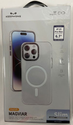 Накладка для i-Phone 15 Pro Max Keephone Magviar Magsafe прозрачная