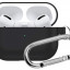 Силиконовый чехол для AirPods 3 c карабином черный