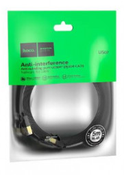 Патчкорд Hoco US07 RJ45-RJ45 3м плоский черный