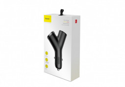 Автомобильное заряд. устр. + прикуриватель Baseus Y-type 2USB 3.4A CCALL-YX01 черное