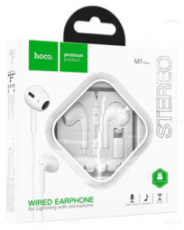 Стереонаушники Hoco M1 Max Lightning с микрофоном 1.2м белые