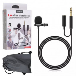 Микрофон Lavalier JH-043 петличка/1.5м/3.5мм черный