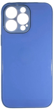 Чехол-накладка для i-Phone 14 Pro силикон (стеклянная крышка) лаванда