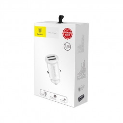 Автомобильное заряд. устр. Baseus Grain 2USB 3.1A CCALL-ML02 белое